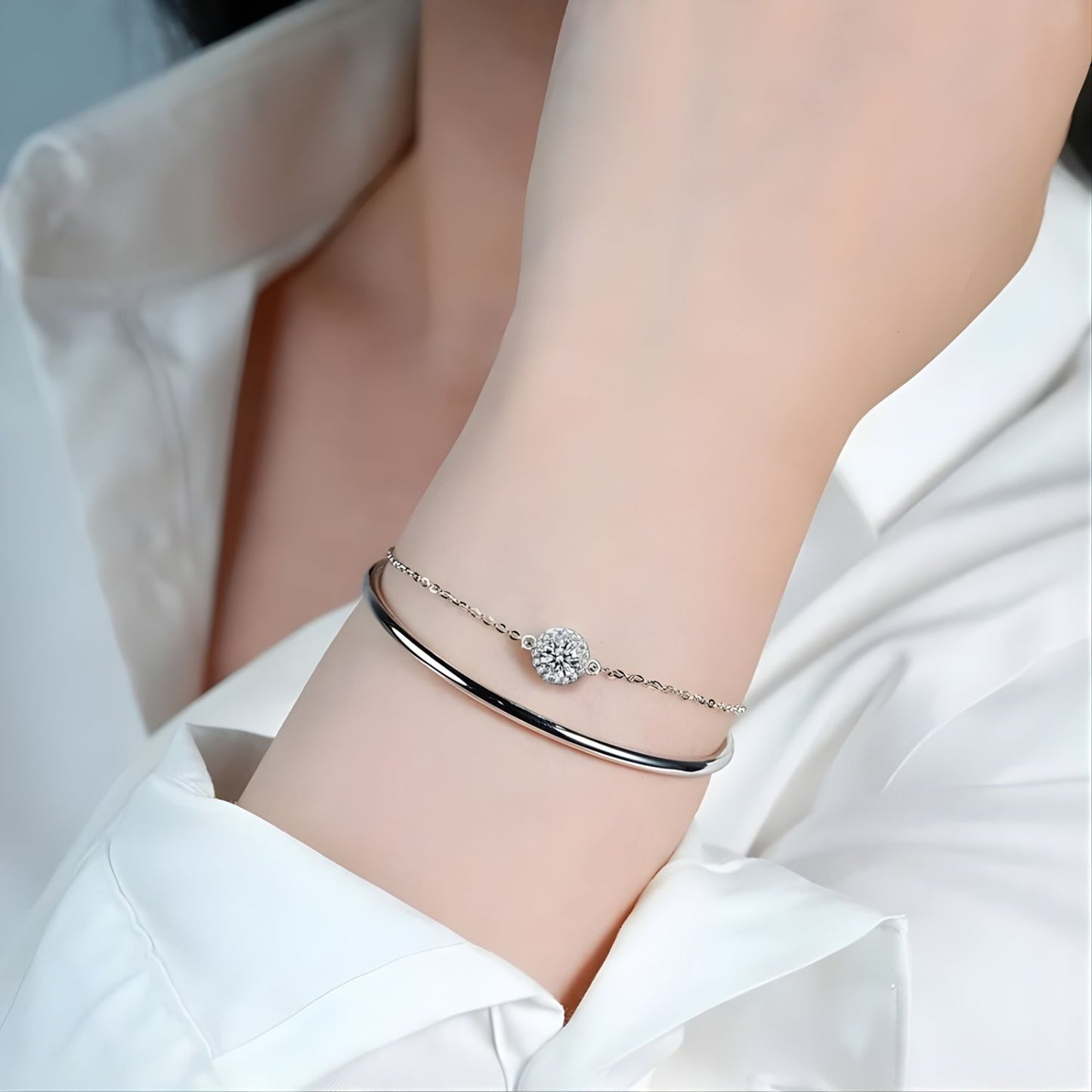 Bracelet Jonc et Chaîne Opéra