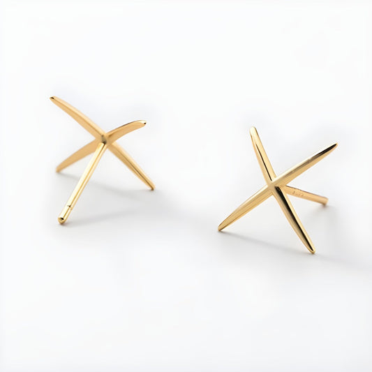 Clous d'oreilles Croix Or