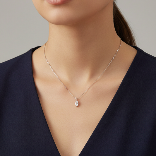 Collier Moissanite Marquise Modele