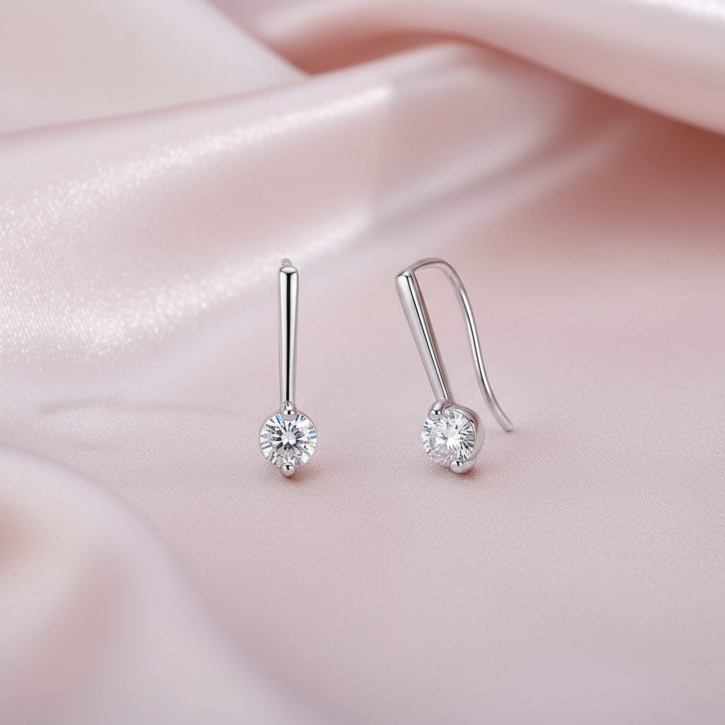 Boucles d'oreilles Pendantes Moissanite