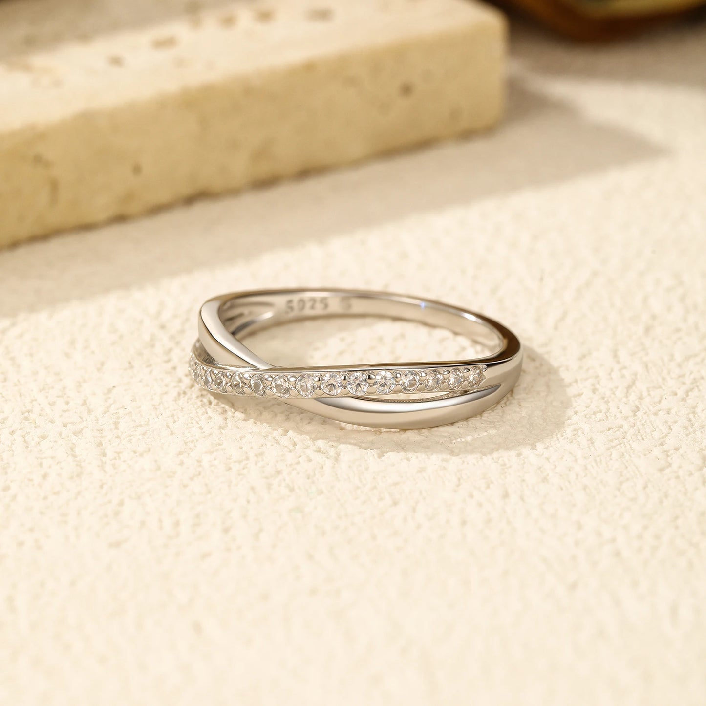 Bague Argent Croisée