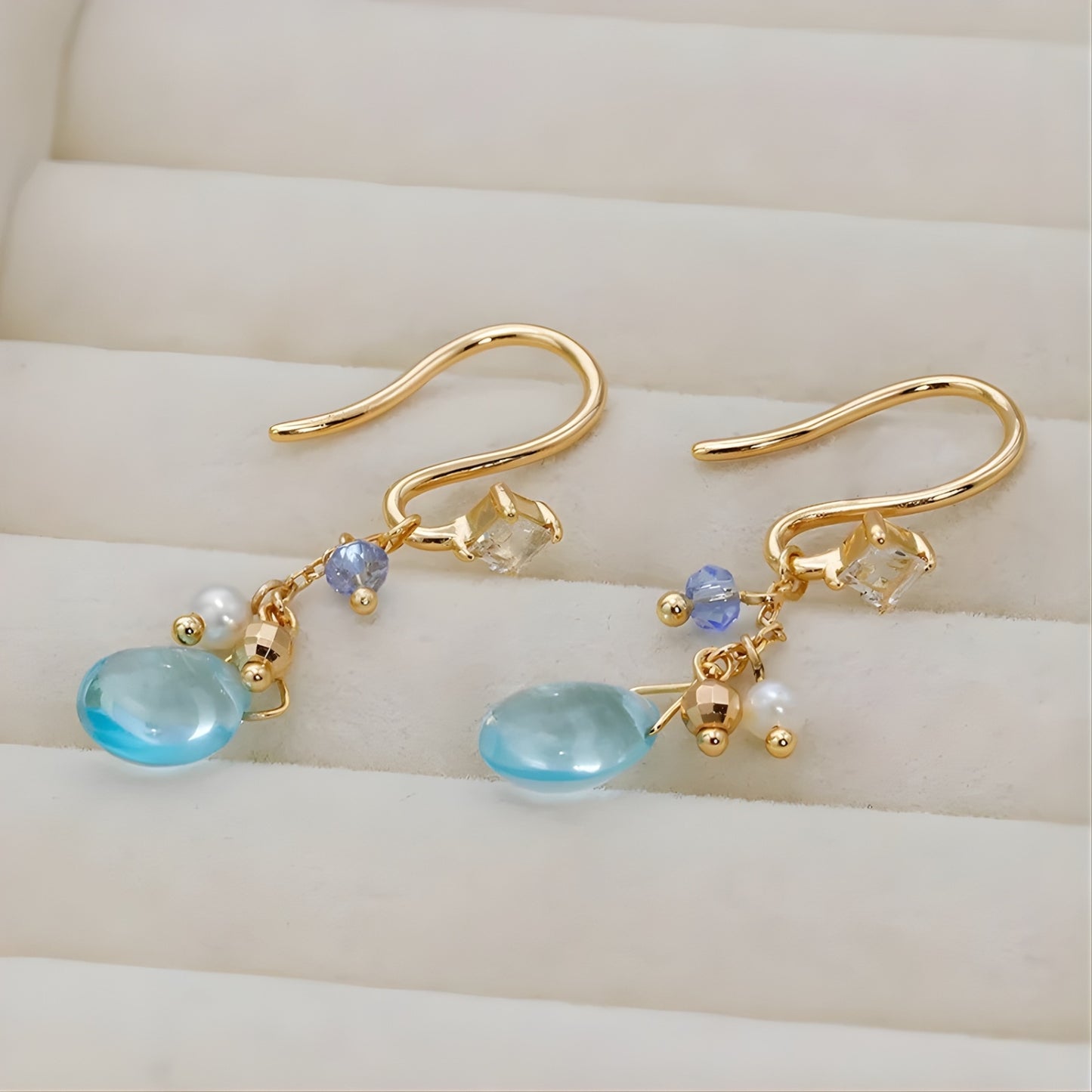 Boucles d'Oreilles Pendantes Topaze
