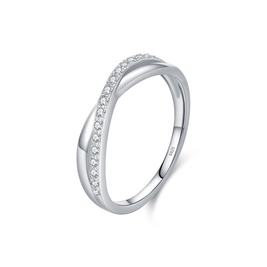 Bague Argent Croisée