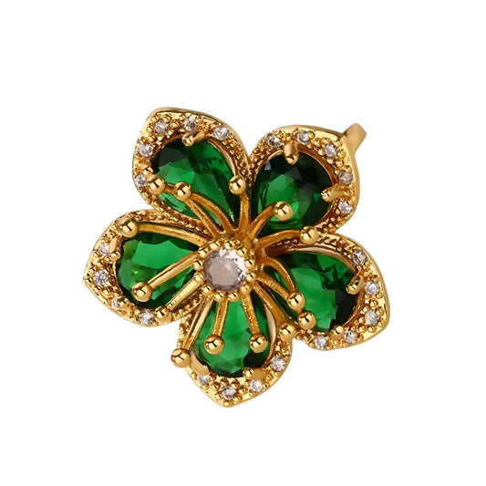 Bague Fleur Verte