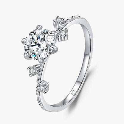 Bague Moissanite Fleurs