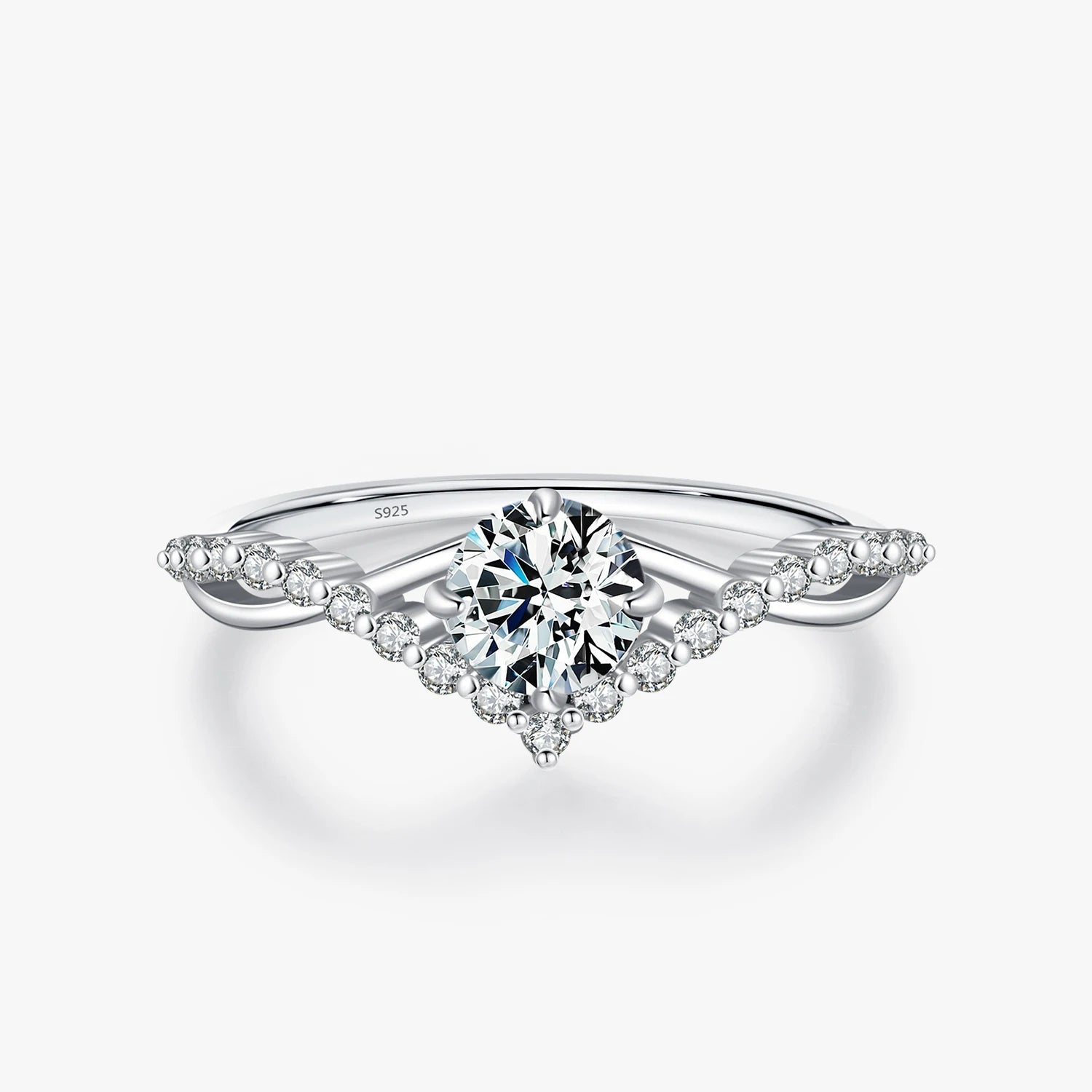 Bague couronne moissanite