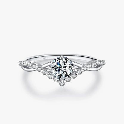 Bague couronne moissanite