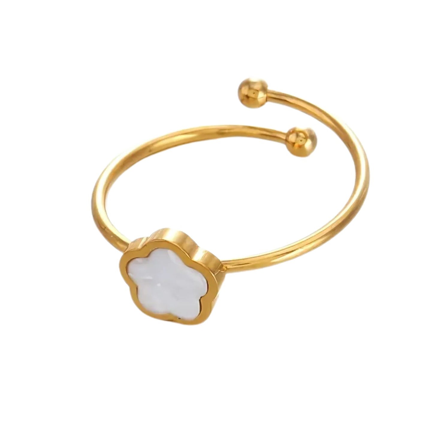 Bague Fleurs Acier Inoxydable