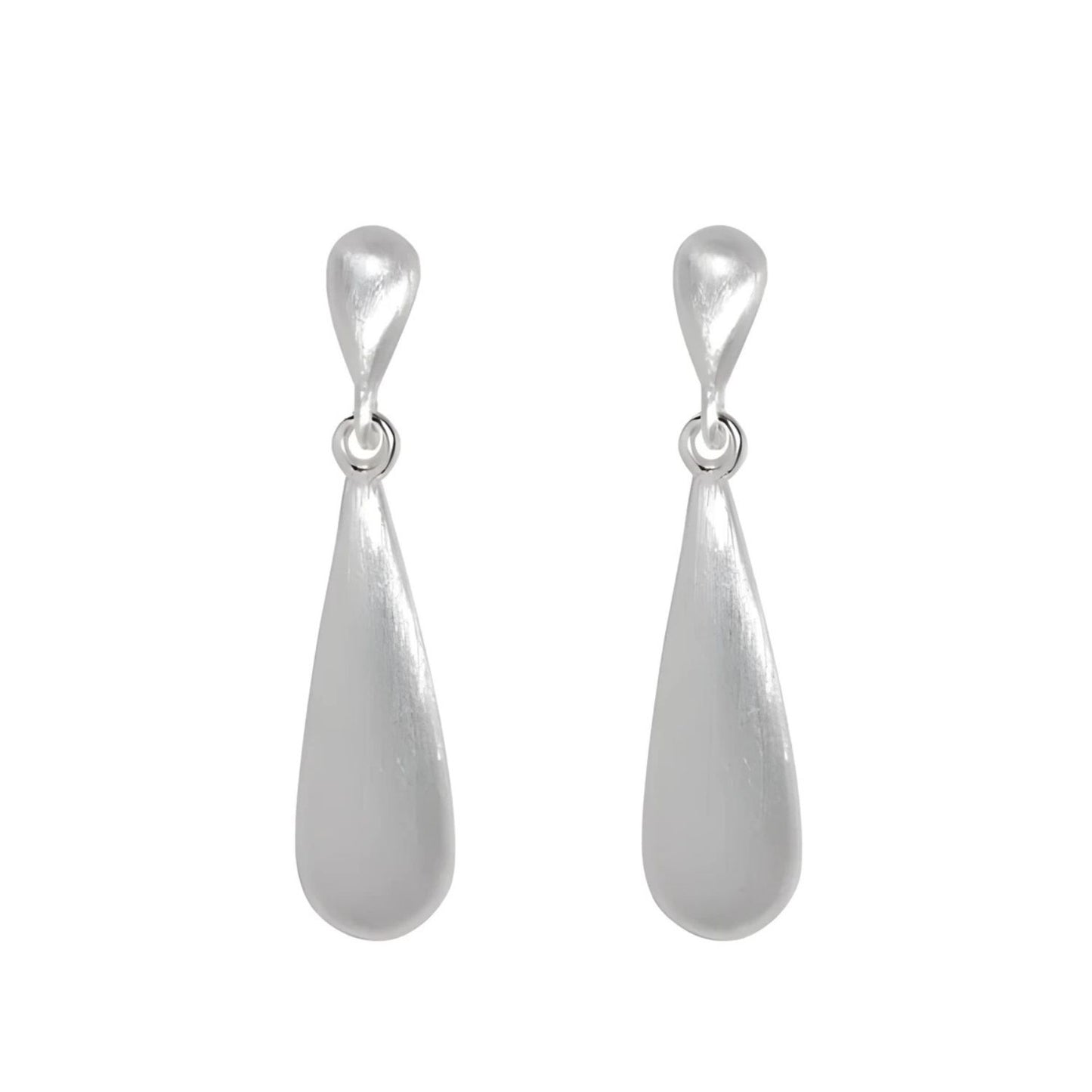 Boucles d’Oreilles Pendantes Goutte en Argent 