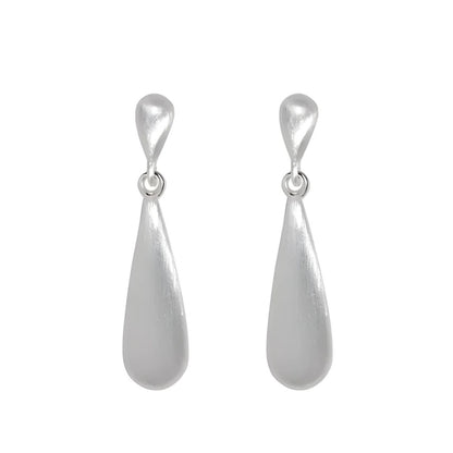 Boucles d’Oreilles Pendantes Goutte en Argent 