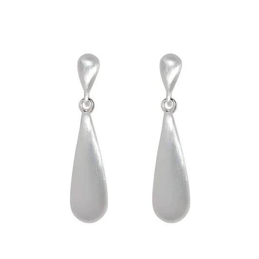 Boucles d’Oreilles Pendantes Goutte en Argent 