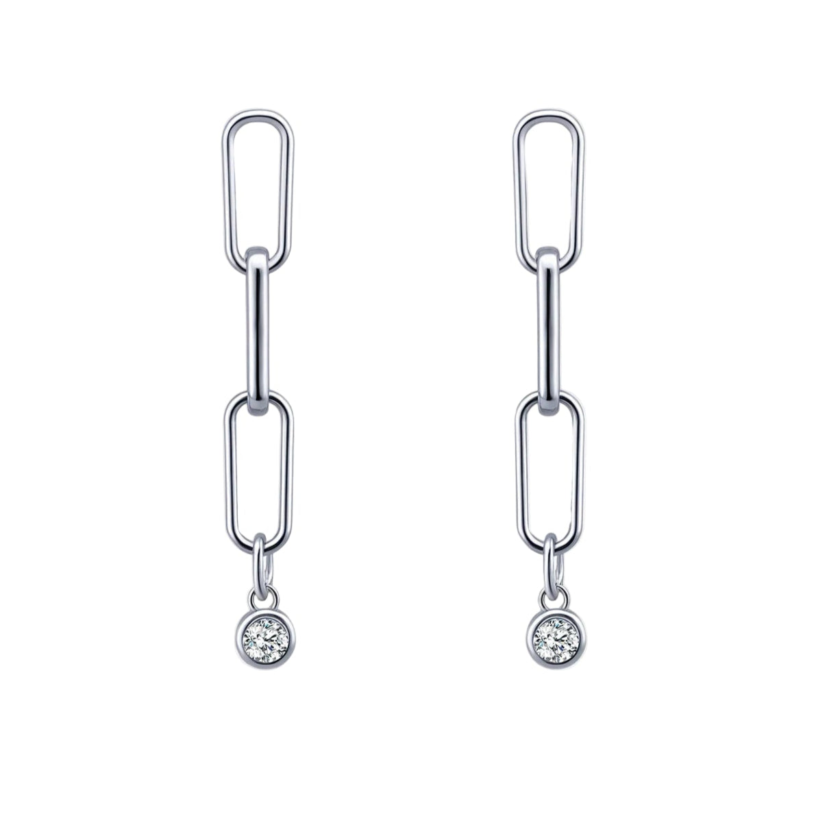 Boucles d'oreilles Pendantes Chaîne d'argent
