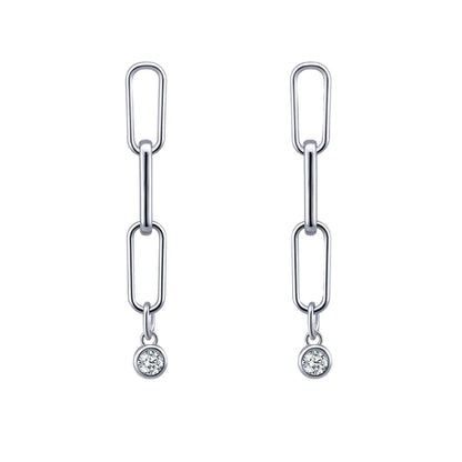 Boucles d'oreilles Pendantes Chaîne d'argent