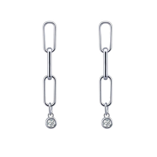 Boucles d'oreilles Pendantes Chaîne d'argent