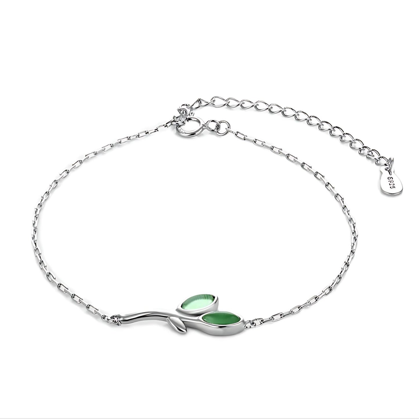 Bracelet Argent Feuille