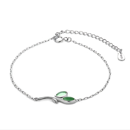 Bracelet Argent Feuille