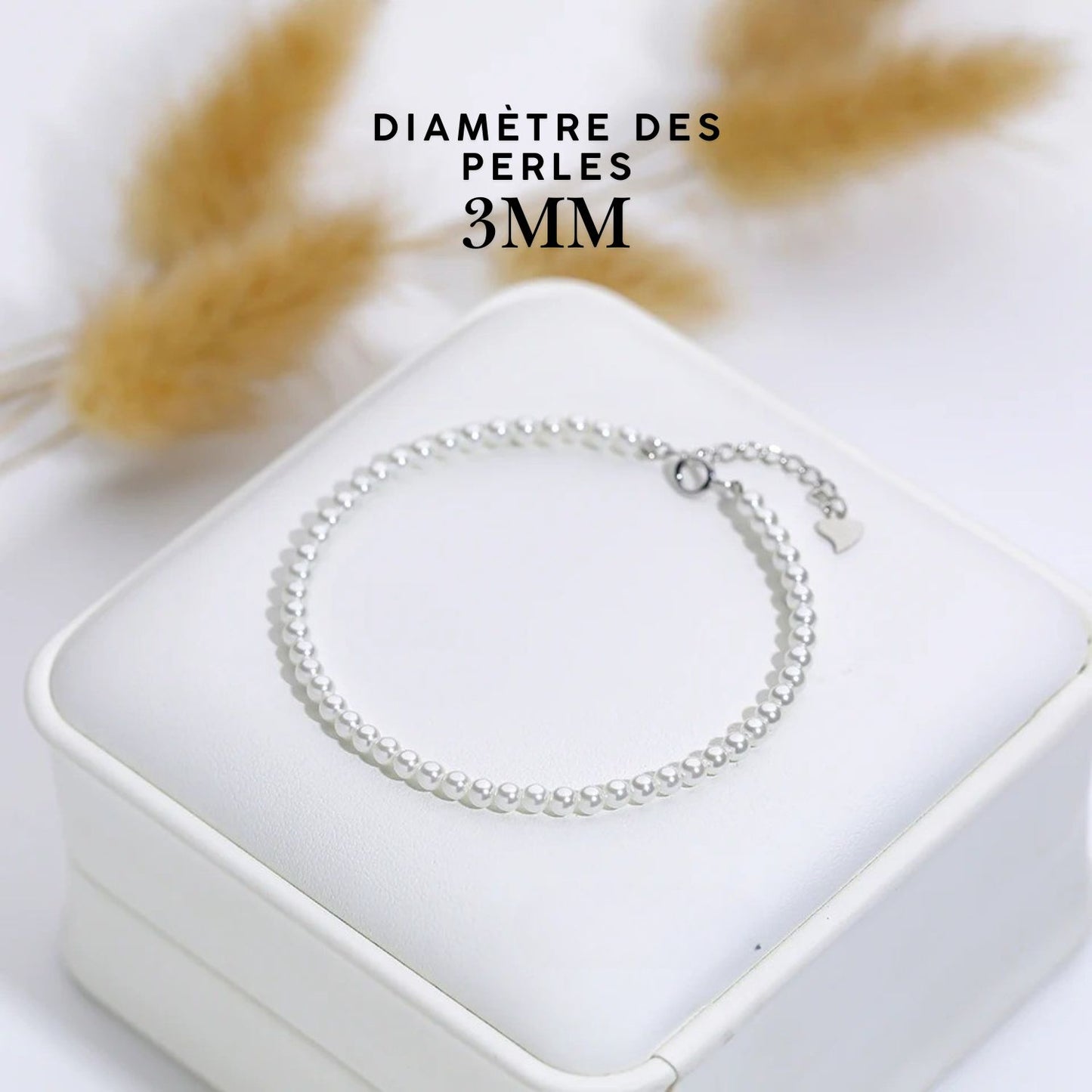 Bracelet Argent Perles 3 mm