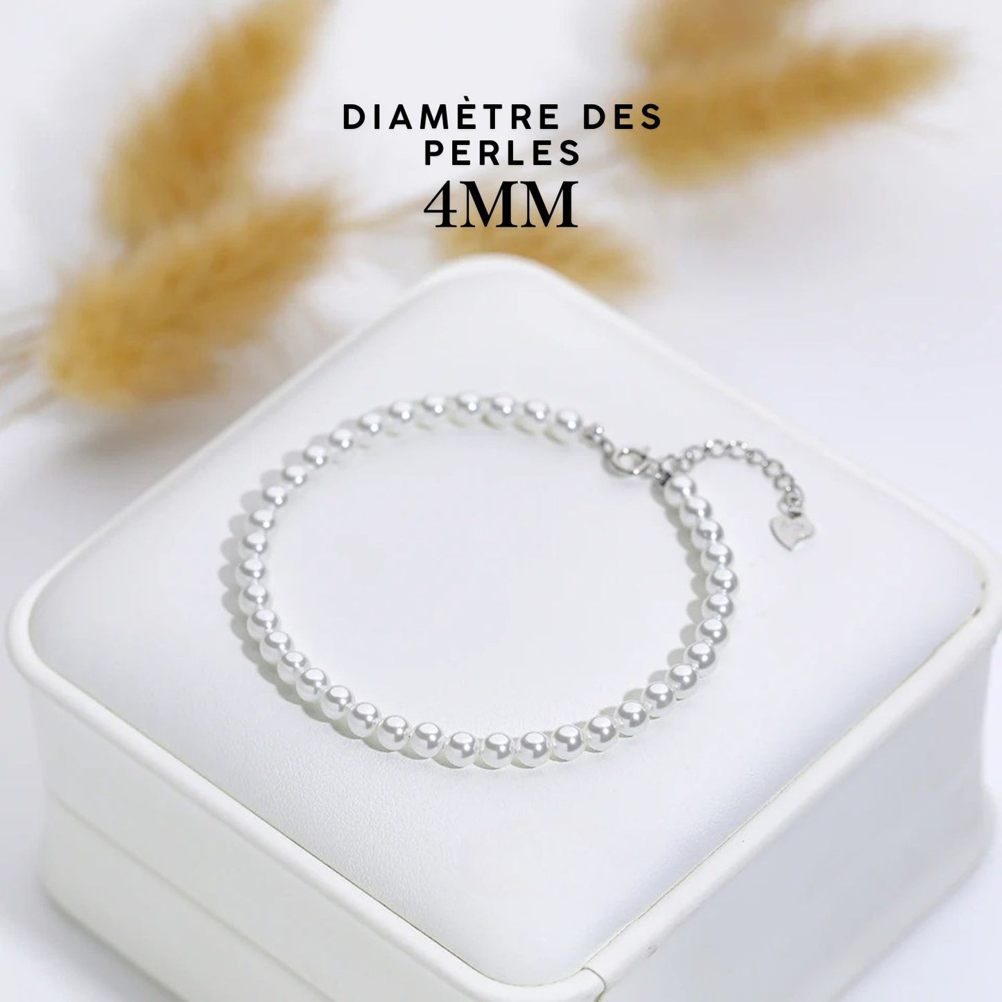 Bracelet Argent Perles 4 mm