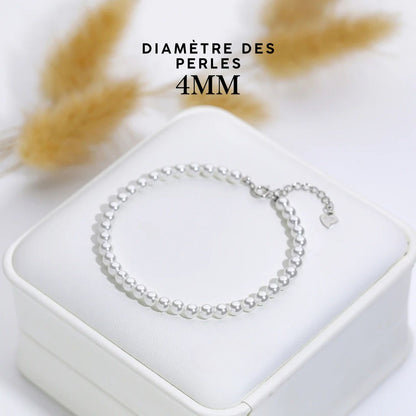 Bracelet Argent Perles 4 mm