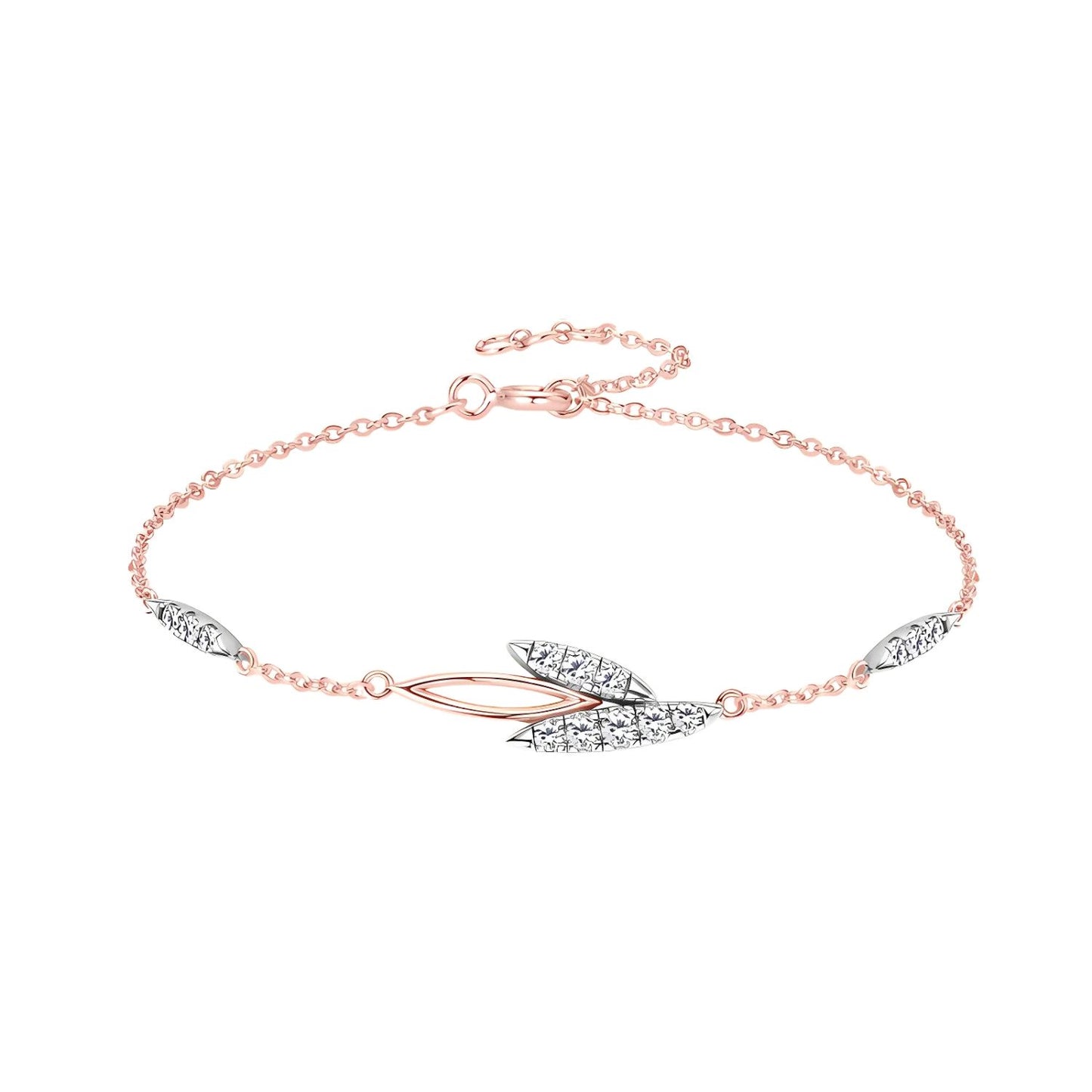 Bracelet Moissanite Feuilles d'éclat