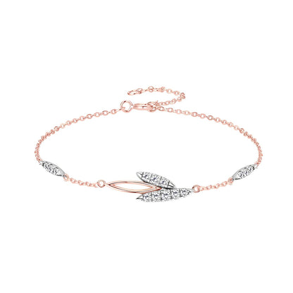 Bracelet Moissanite Feuilles d'éclat