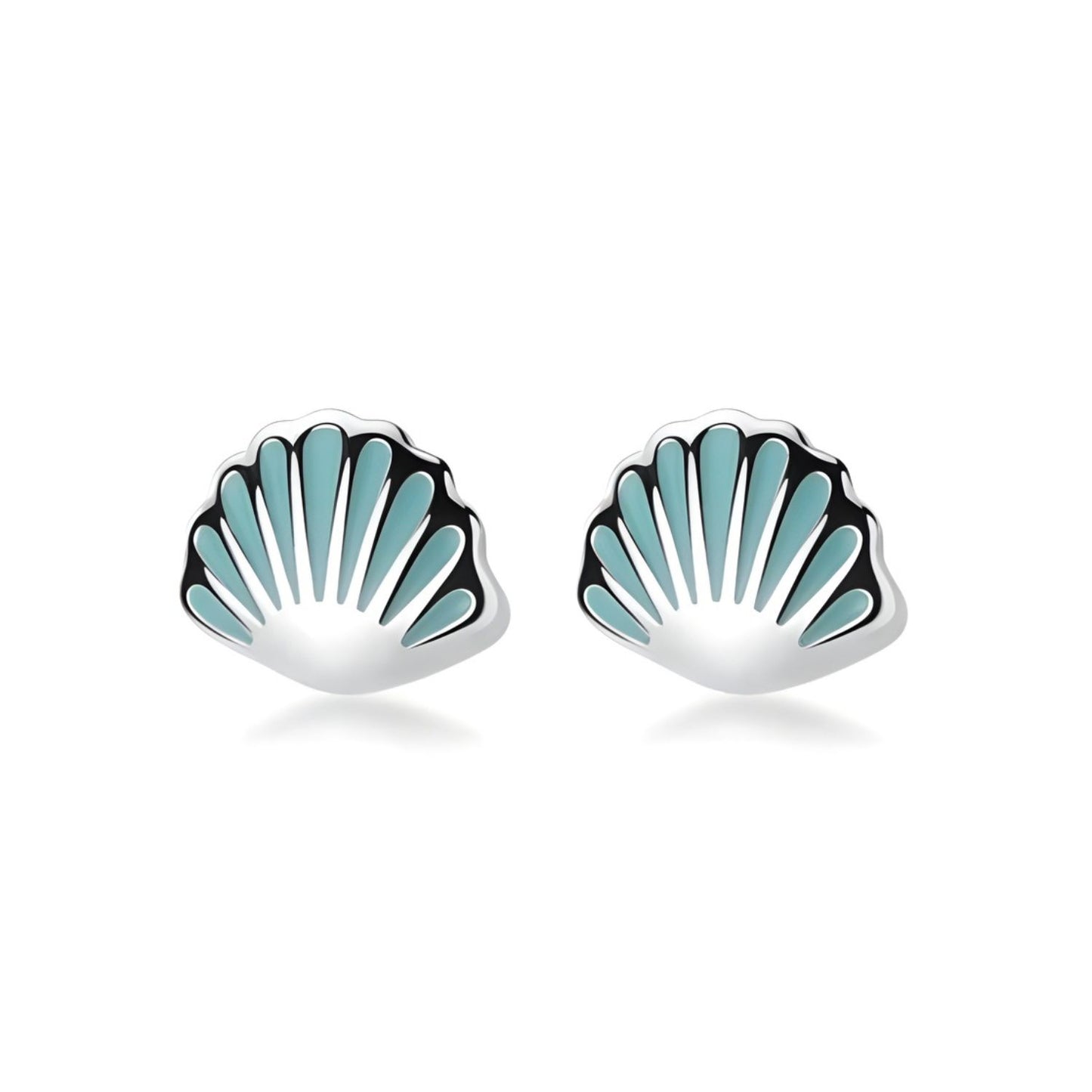 Clous d’oreilles Coquillage Bleu