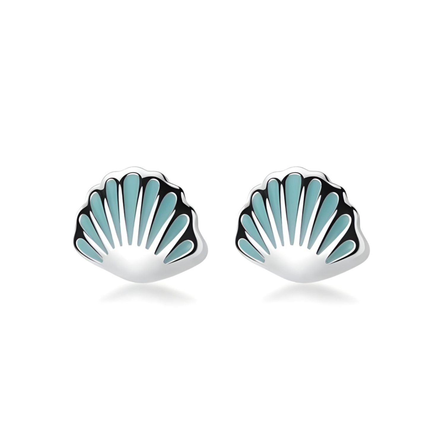 Clous d’oreilles Coquillage Bleu