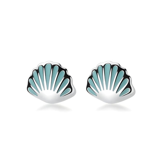 Clous d’oreilles Coquillage Bleu