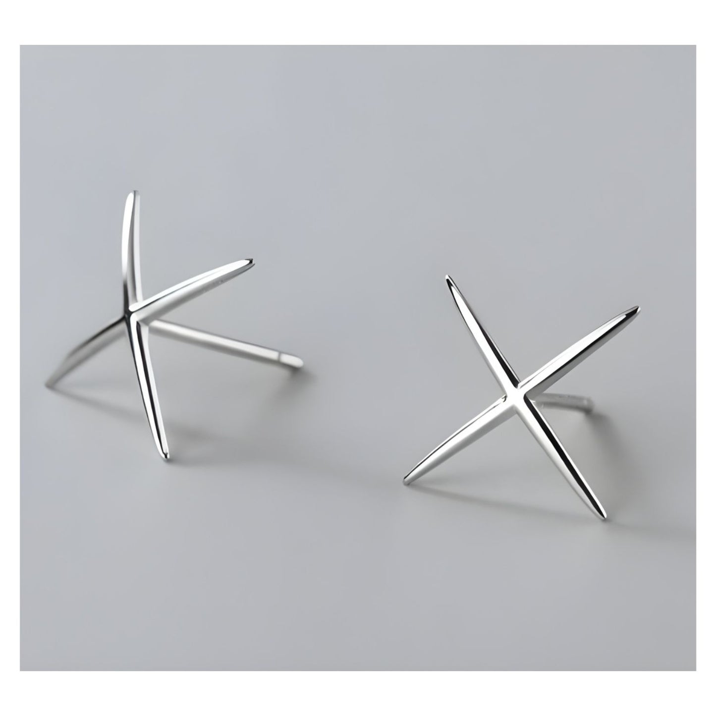 Clous d'oreilles Croix Argent