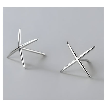 Clous d'oreilles Croix Argent
