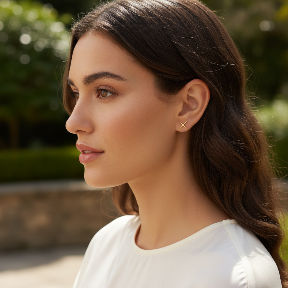 Clous d'oreilles Croix Modèle