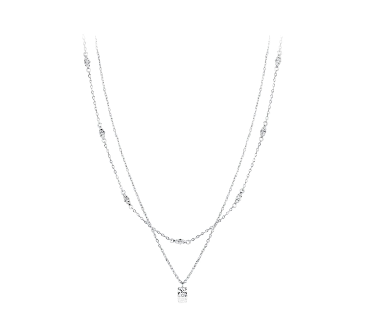 Collier Argent Double Chaîne