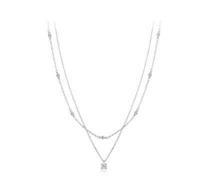 Collier Argent Double Chaîne