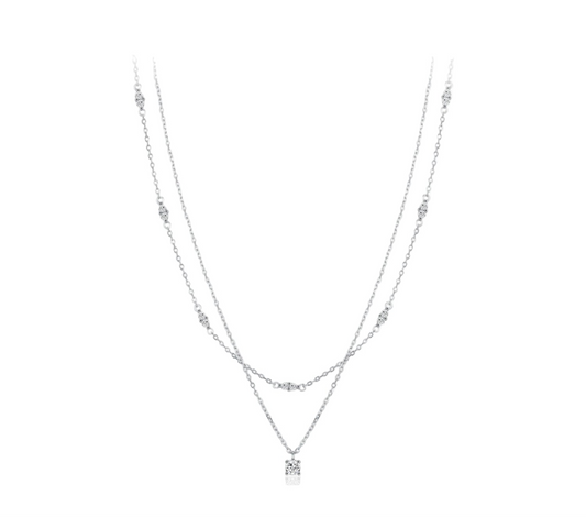 Collier Argent Double Chaîne