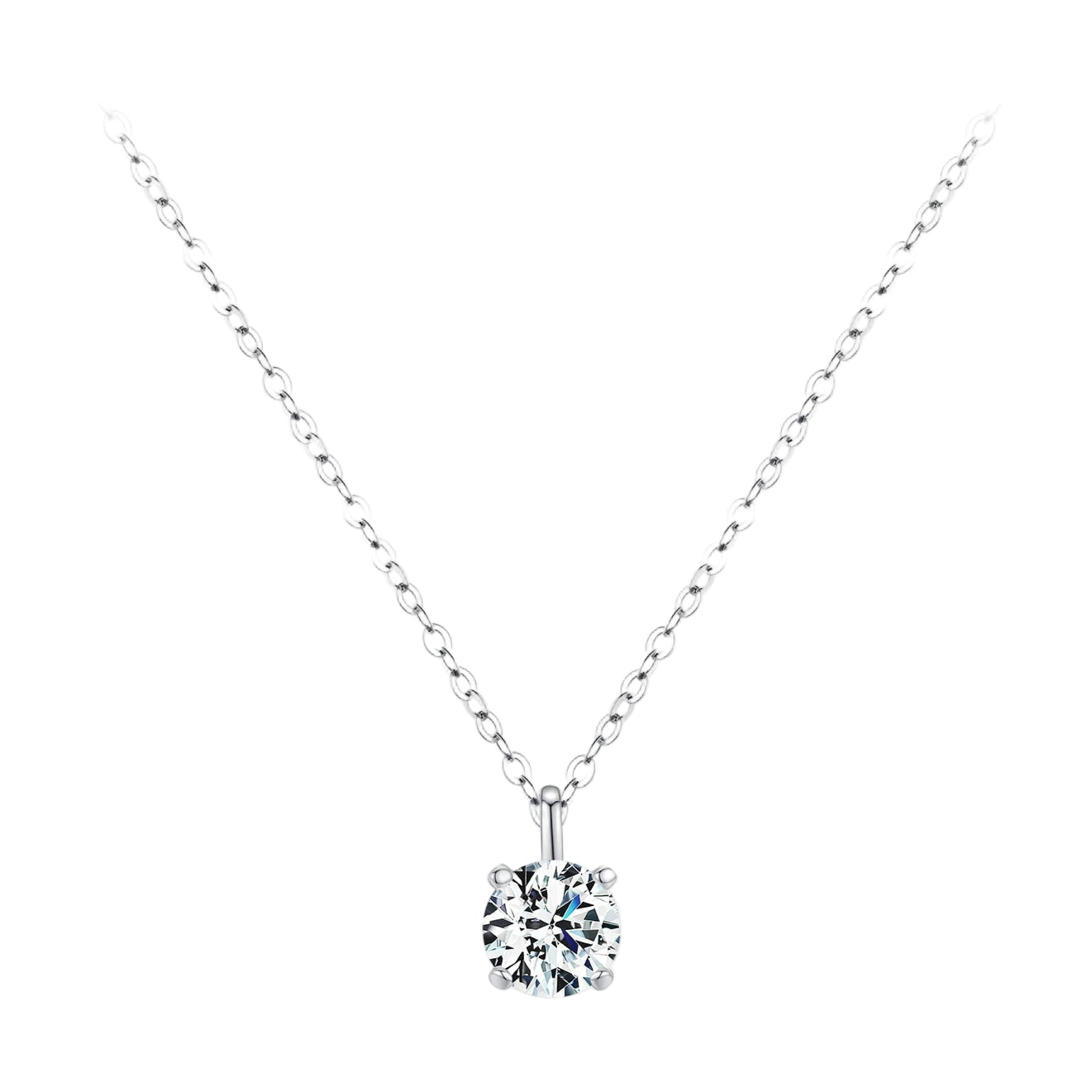 Collier Argent Solitaire 