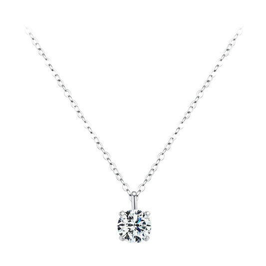 Collier Argent Solitaire 