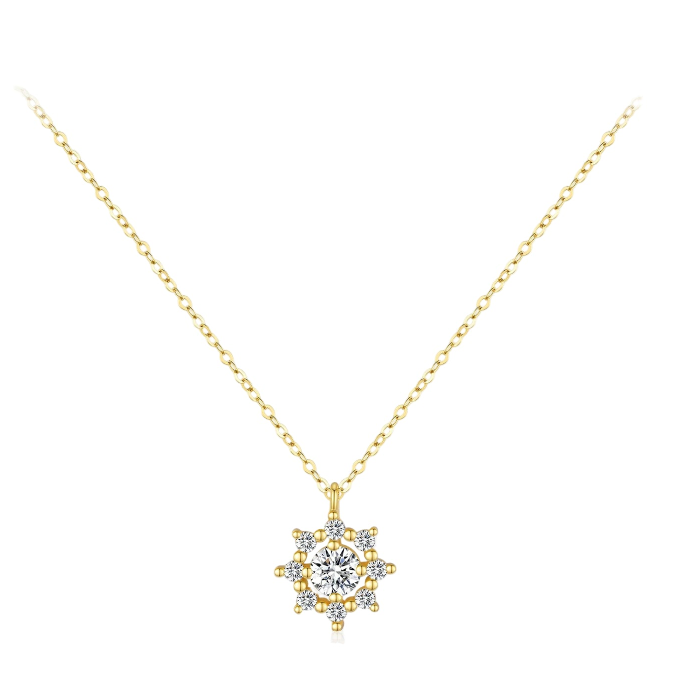 Collier Moissanite Flocon d'Or