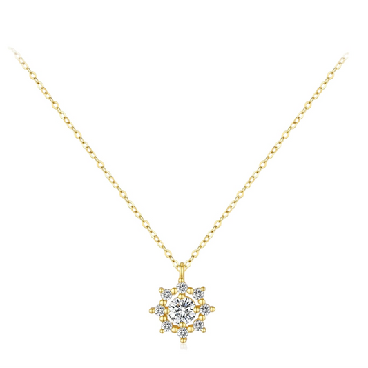 Collier Moissanite Flocon d'Or