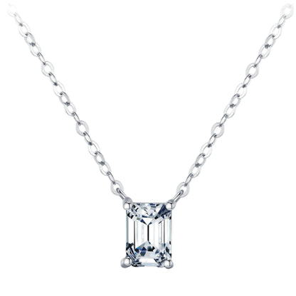 Collier Moissanite Taille Emeraude