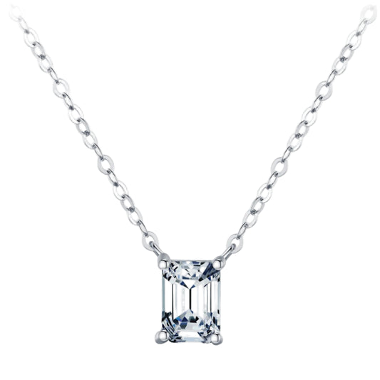 Collier Moissanite Taille Emeraude