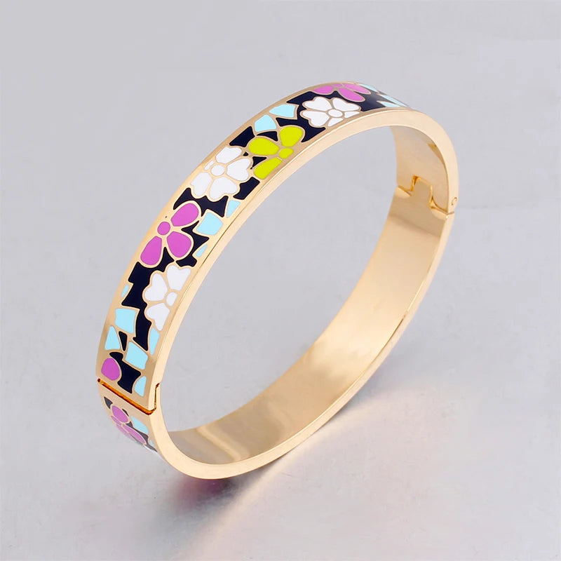 Bracelet Émail Fleurs