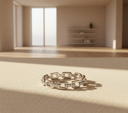 Bague Argent Chaîne