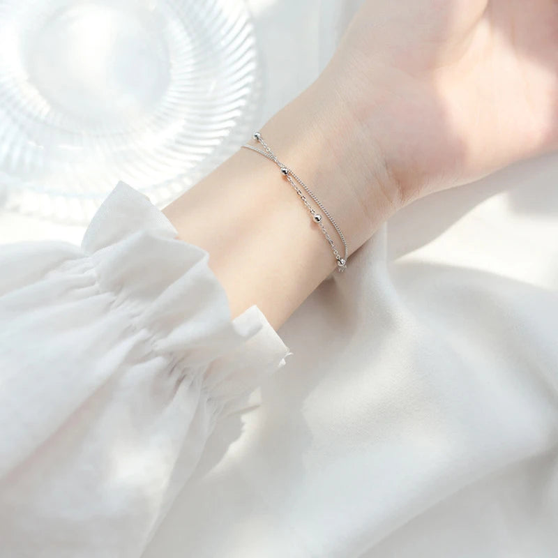 Bracelet Argent Double Rang