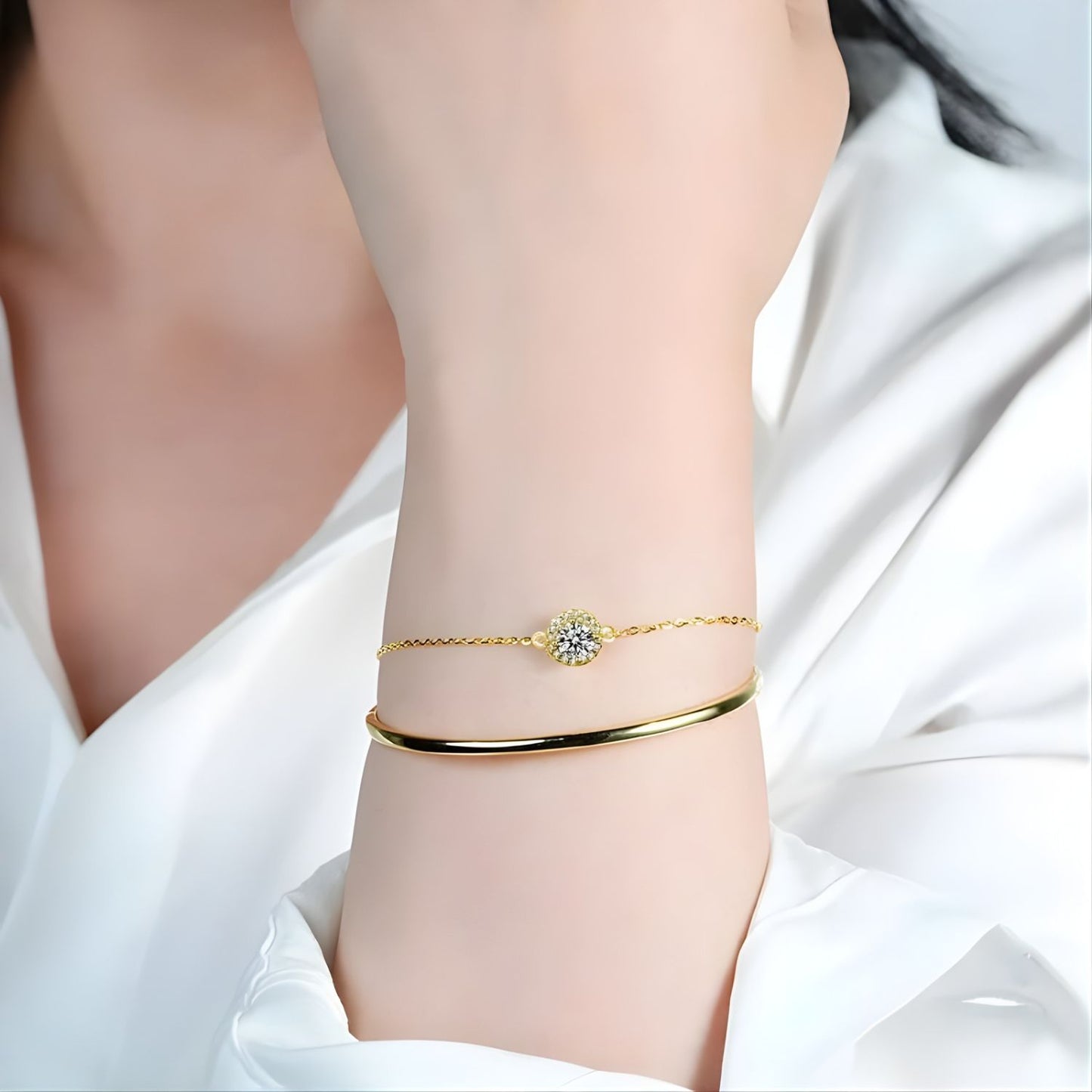 Bracelet Jonc et Chaîne Opéra