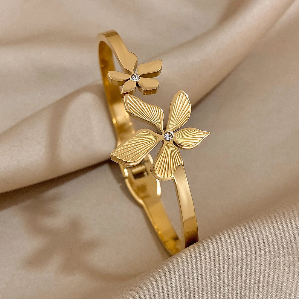 Bracelet Jonc Fleurs