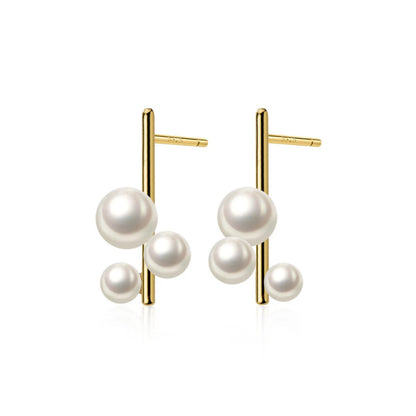 Boucles d'oreilles Argent Trio de Perles