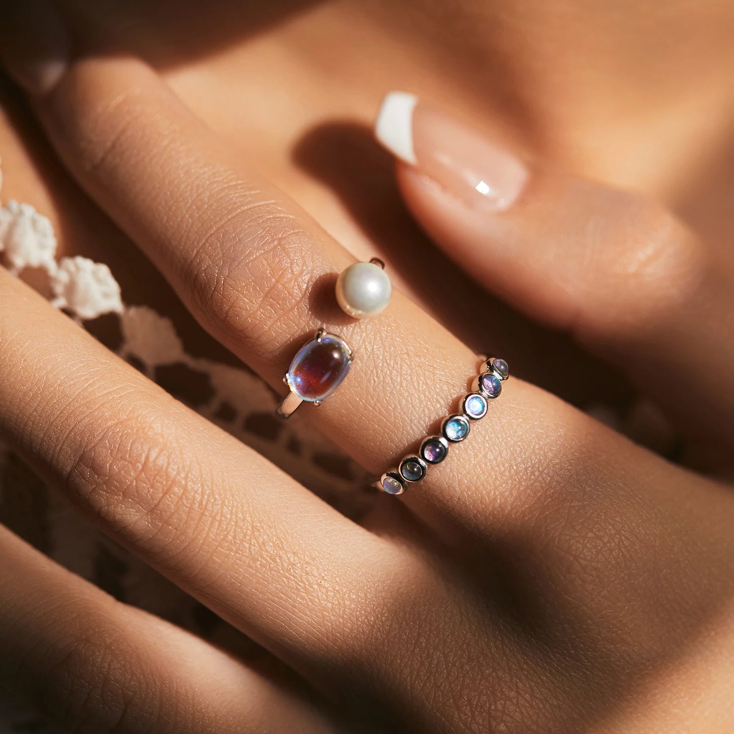 Bague Argent Pierre de Lune