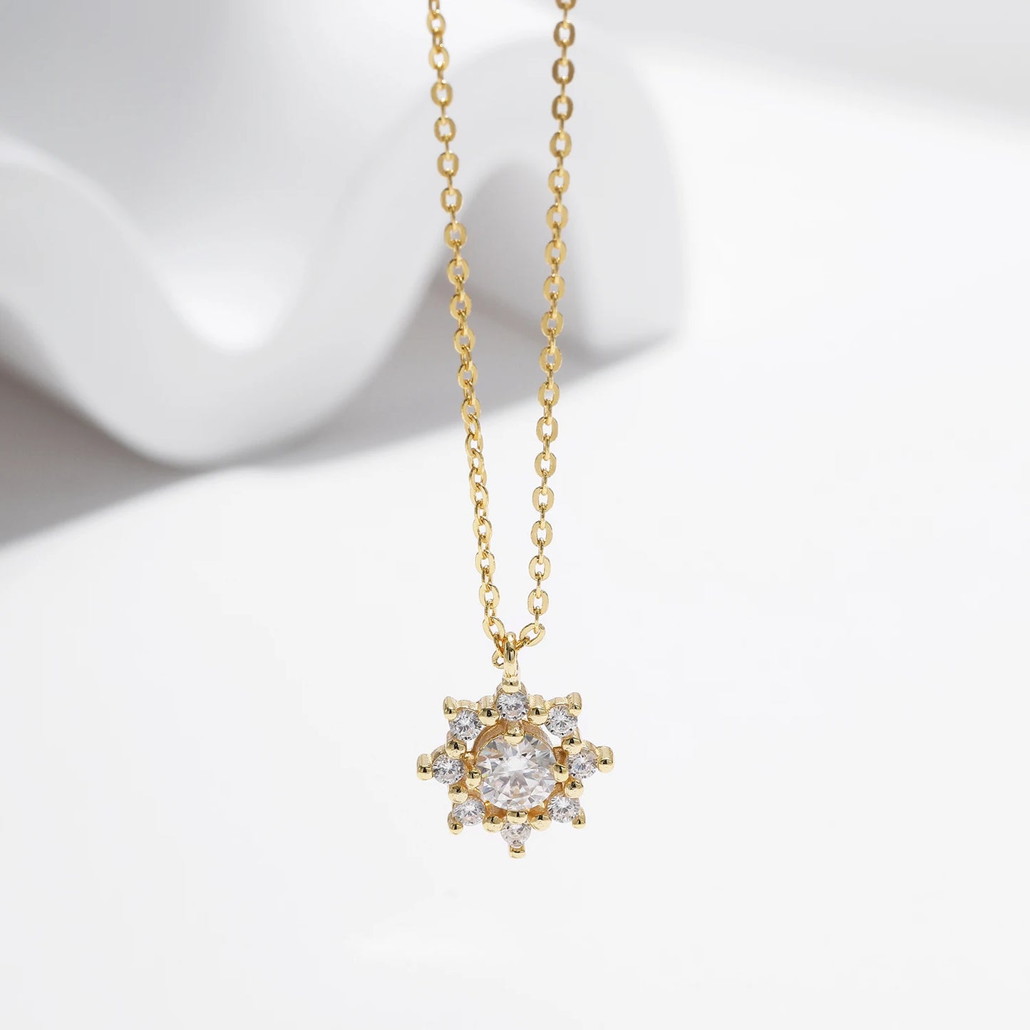 Collier Moissanite Flocon d'Or
