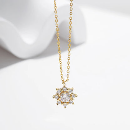 Collier Moissanite Flocon d'Or