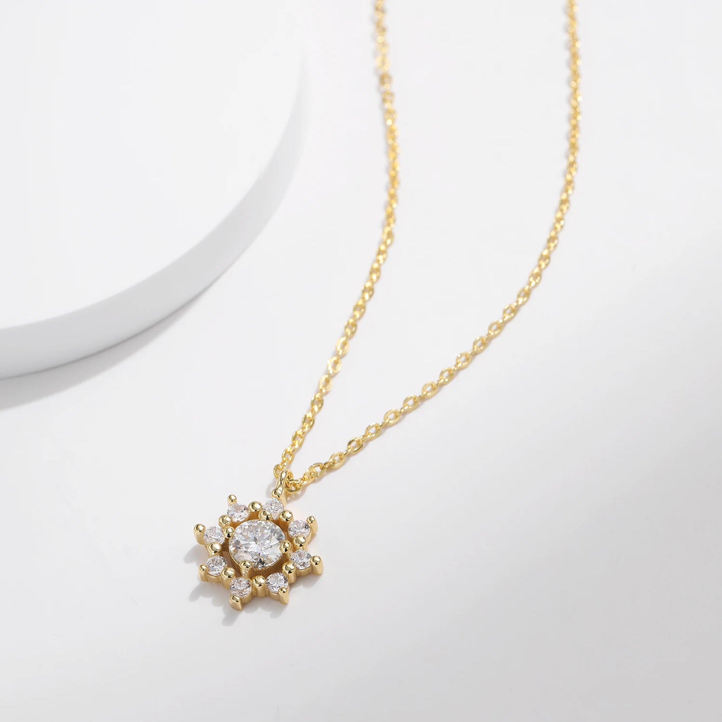 Collier Moissanite Flocon d'Or